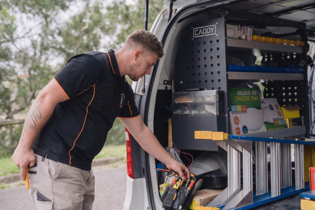 Licensed Petersham electrician working on a residential job
